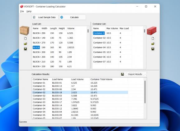 VOVSOFT - Container Loading Calculator screenshot