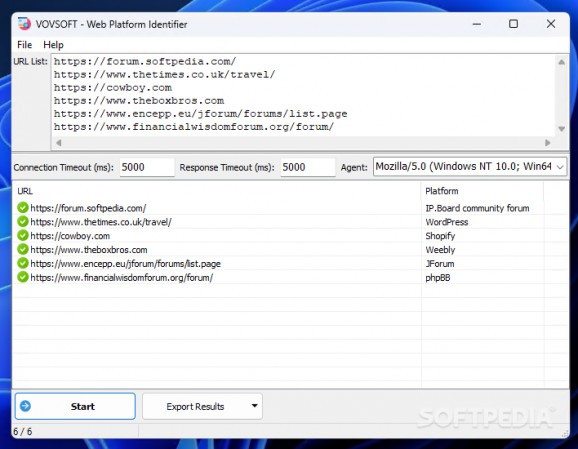 VOVSOFT - Web Platform Identifier screenshot