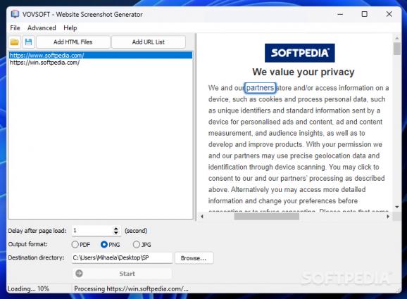 VOVSOFT - Website Screenshot Generator screenshot