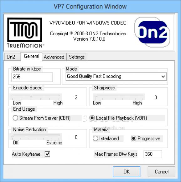 VP7 Video Codec Personal Edition screenshot