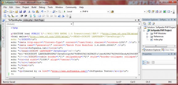 VS.Php for Visual Studio 2005 screenshot