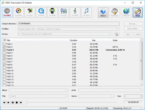 VSDC Free Audio CD Grabber screenshot