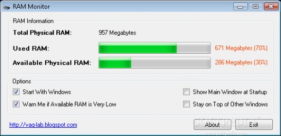 RAM Monitor screenshot