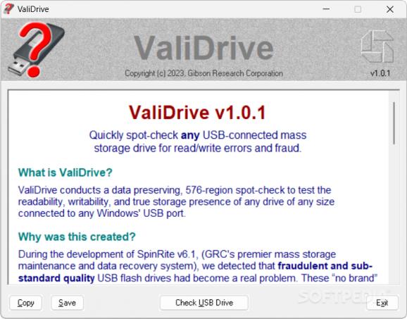 ValiDrive screenshot
