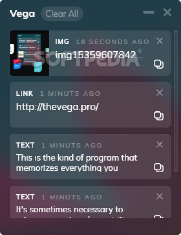 Vega Clipboard screenshot