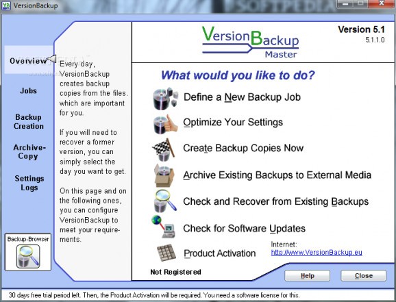 VersionBackup Master screenshot