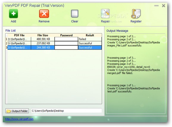 VeryPDF PDF Repair screenshot