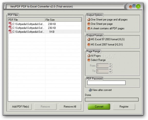 VeryPDF PDF to Excel Converter screenshot