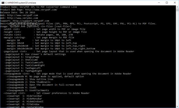 VeryPDF SPL to PDF Converter Command Line screenshot