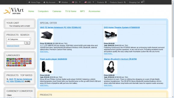 ViArt PHP Shopping Cart screenshot