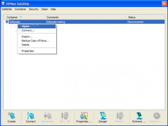 ViPNet SafeDisk screenshot