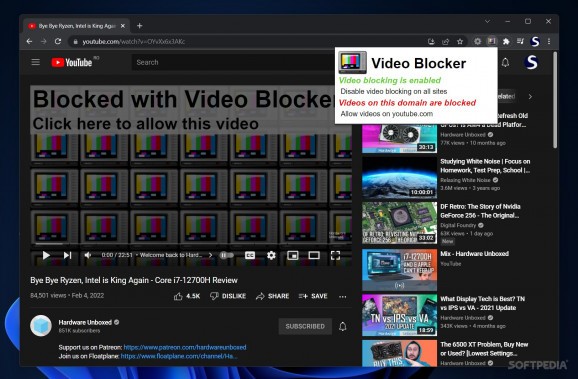 Video Blocker for Chrome screenshot