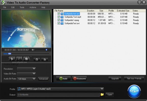 Video to Audio Converter Factory screenshot