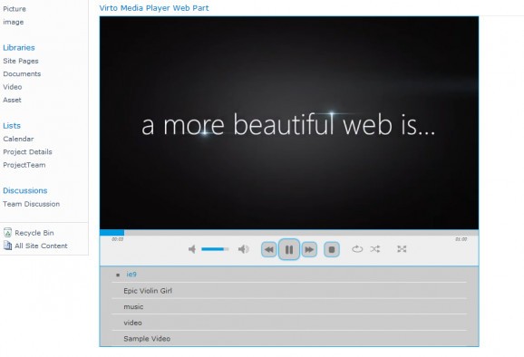 Virto SharePoint Media Player Web Part screenshot