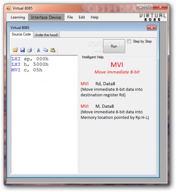 Virtual 8085 screenshot