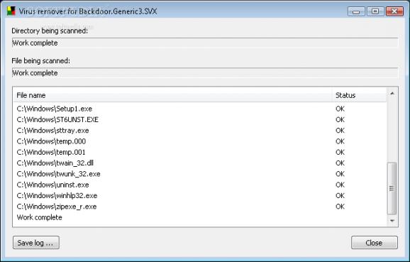 Virus Remover for Backdoor.Generic3.SVX screenshot