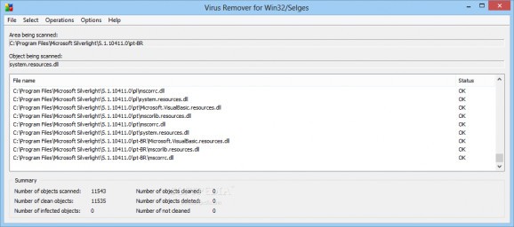 Virus Remover for Win32/Selges screenshot