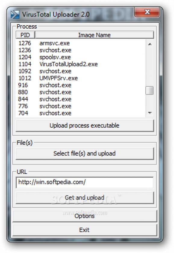VirusTotal Uploader screenshot