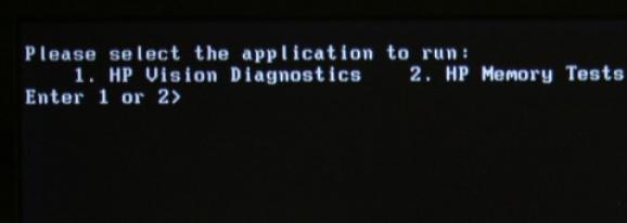HP Vision Diagnostic Utility screenshot