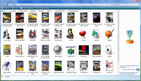 Vista Game Explorer Editor screenshot