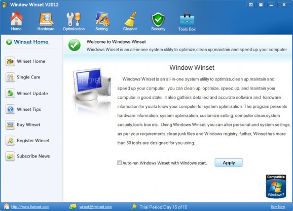 Windows Winset screenshot