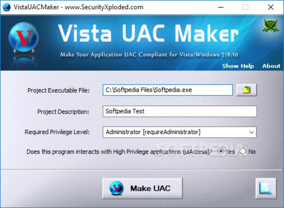 VistaUACMaker screenshot