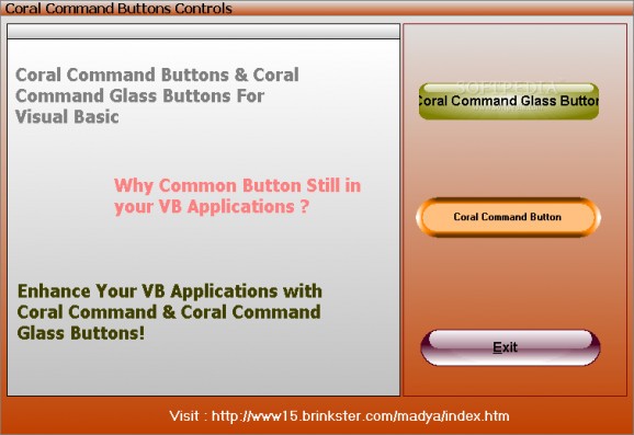 Visual Basic Form Skin & Coral Glass Button screenshot