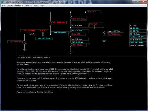 Visual Calculator Integrated Circuits screenshot
