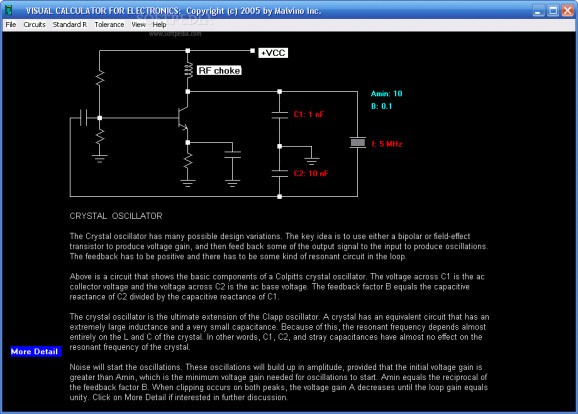 Visual Calculator for Discrete Circuits screenshot