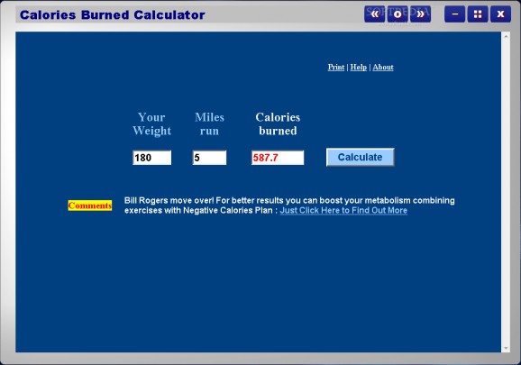 Calories Burned Calculator screenshot