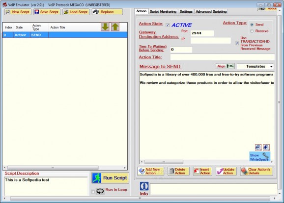 VoIP Emulator screenshot