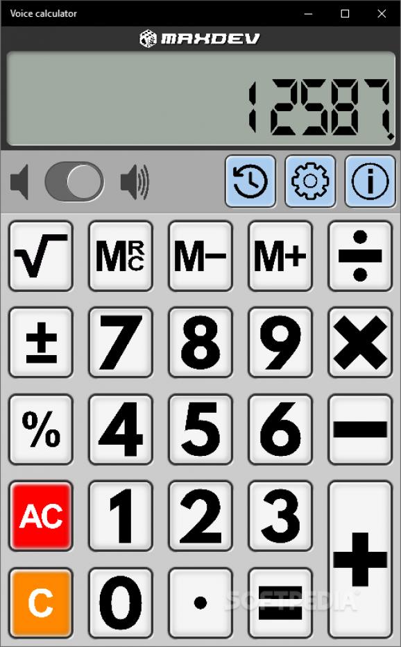 Voice calculator screenshot