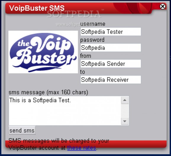 VoipBuster SMS screenshot