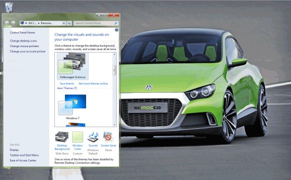 Volkswagen Scirocco Theme screenshot