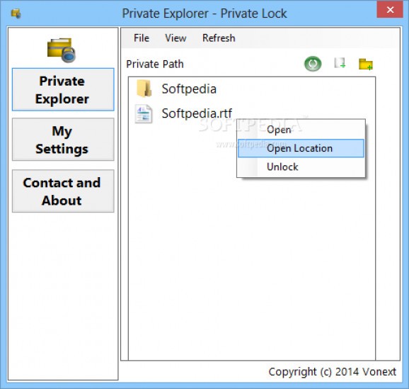 Vonext Private Lock screenshot
