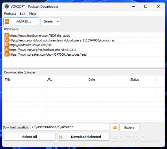VOVSOFT - Podcast Downloader screenshot