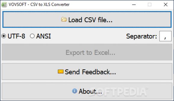 Vovsoft CSV to XLS Converter screenshot