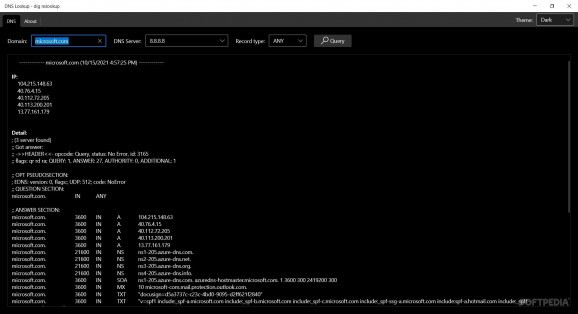 DNS Lookup screenshot