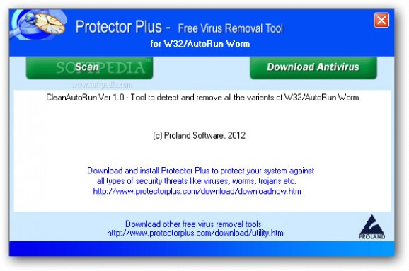 W32/CleanAutoRun Worm Removal Tool screenshot