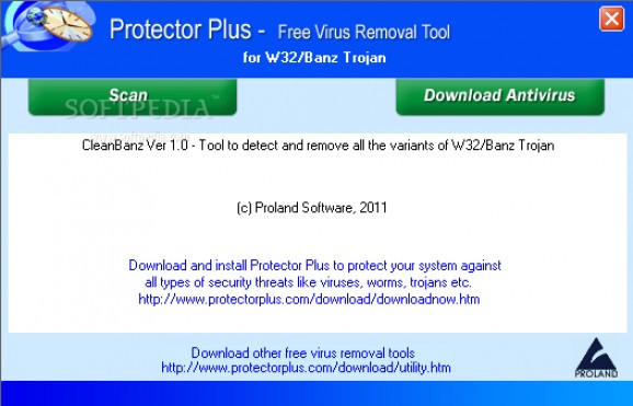 W32/CleanBanz Trojan Removal Tool screenshot