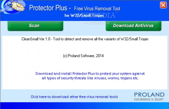 W32/CleanSmall Trojan Removal Tool screenshot