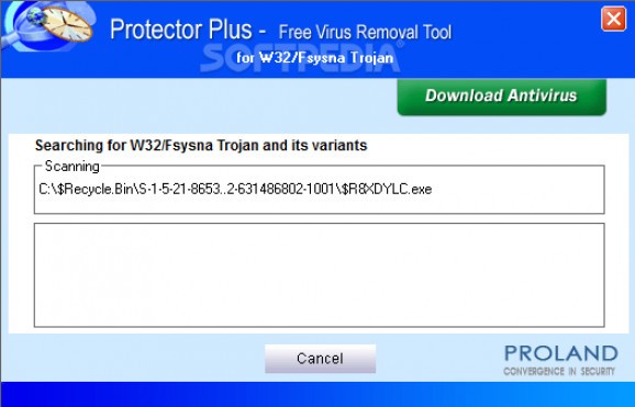 W32/Fsysna Free Virus Removal Tool screenshot