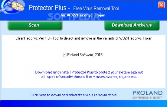 W32/Reconyc Free Virus Removal Tool screenshot