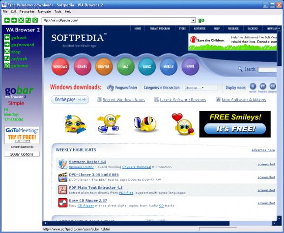 WA Browser screenshot