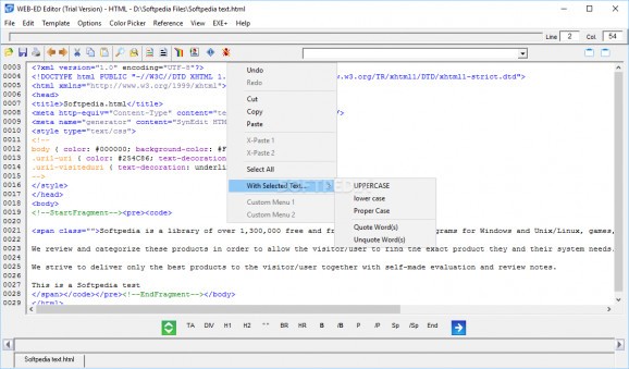 WEB-ED Webpage and Scripting Editor screenshot
