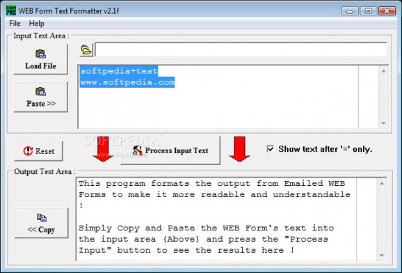 WEB Form Text Formatter screenshot