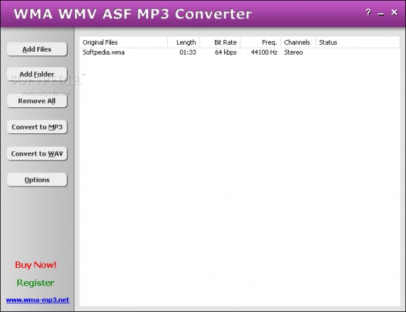 WMA WMV ASF MP3 Converter screenshot