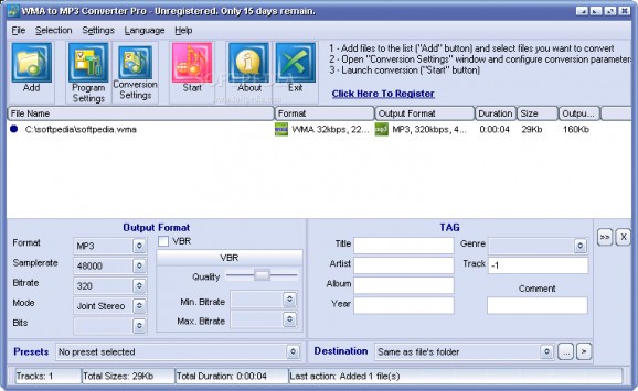 WMA to MP3 Converter Pro screenshot