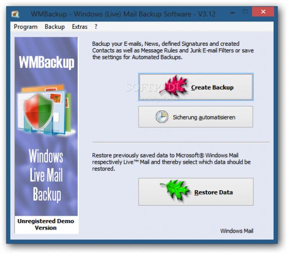 WMBackup screenshot