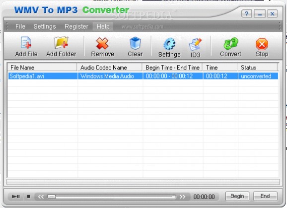 WMV To MP3 Converter screenshot